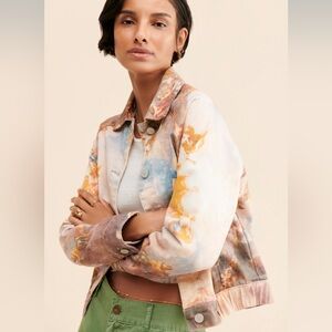 Anthropologie Baroque Print Denim Jacket - Sz. S - Excellent condition!